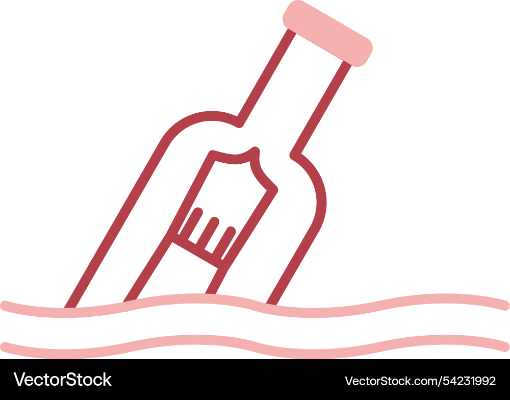 Message in a bottle line fill icon Vector Image