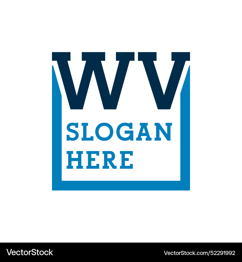 Minimal initials logo letters w and v wv initial Vector Image