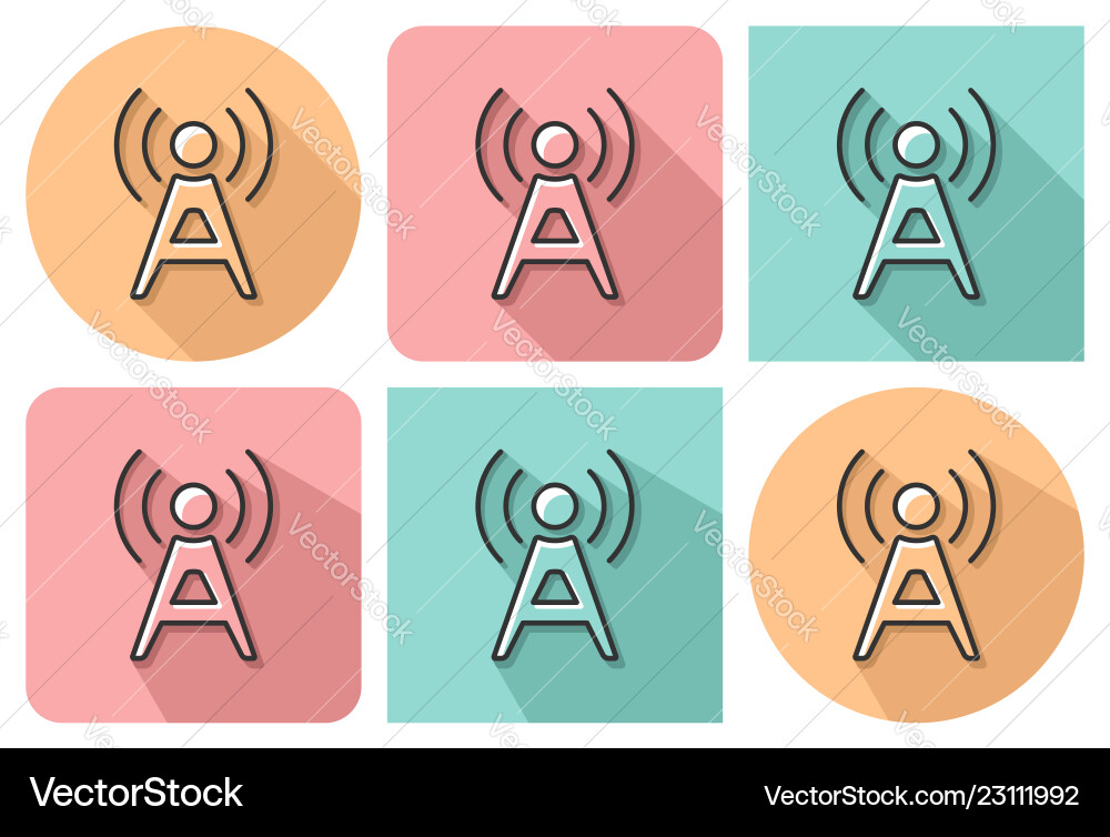Outlined icon of radio repeater with parallel Outlined icon of radio repeater with parallel vector image