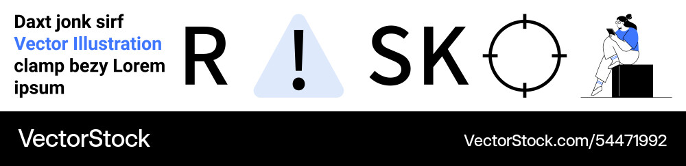 Risk management concept with text and warning Vector Image