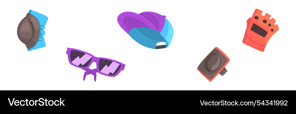 Roller skating object and colorful attributes Roller skating object and colorful attributes vector image