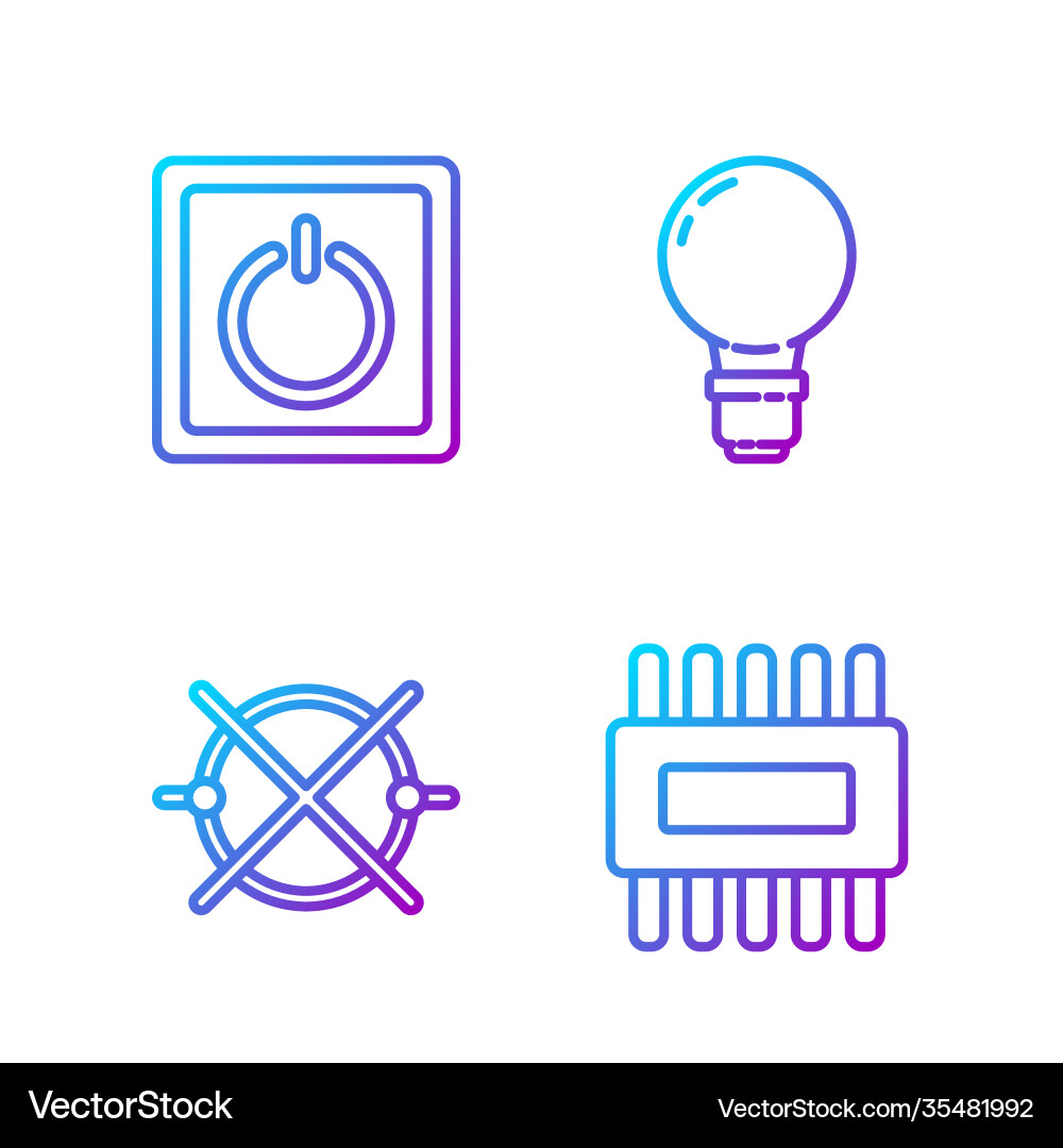Set line processor with microcircuits cpu Set line processor with microcircuits cpu vector image