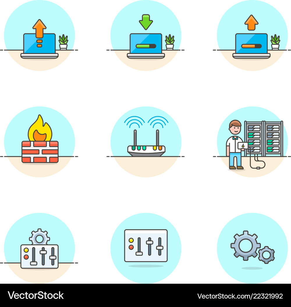 Set of multicolor computer programming icons vector image
