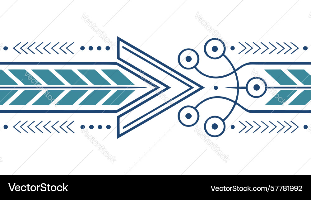 Stylized arrow border dynamic directional element Vector Image
