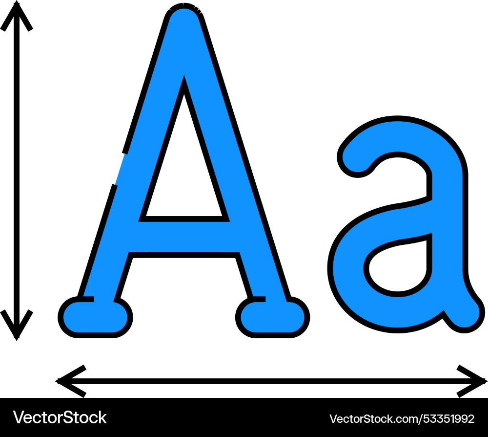 Typography ux ui design icon color Typography ux ui design icon color vector image