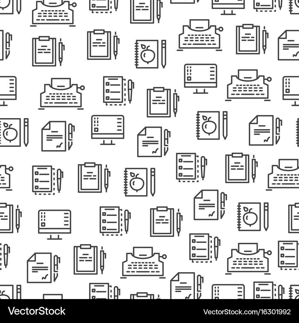 Writing tools line seamless pattern - creative Vector Image