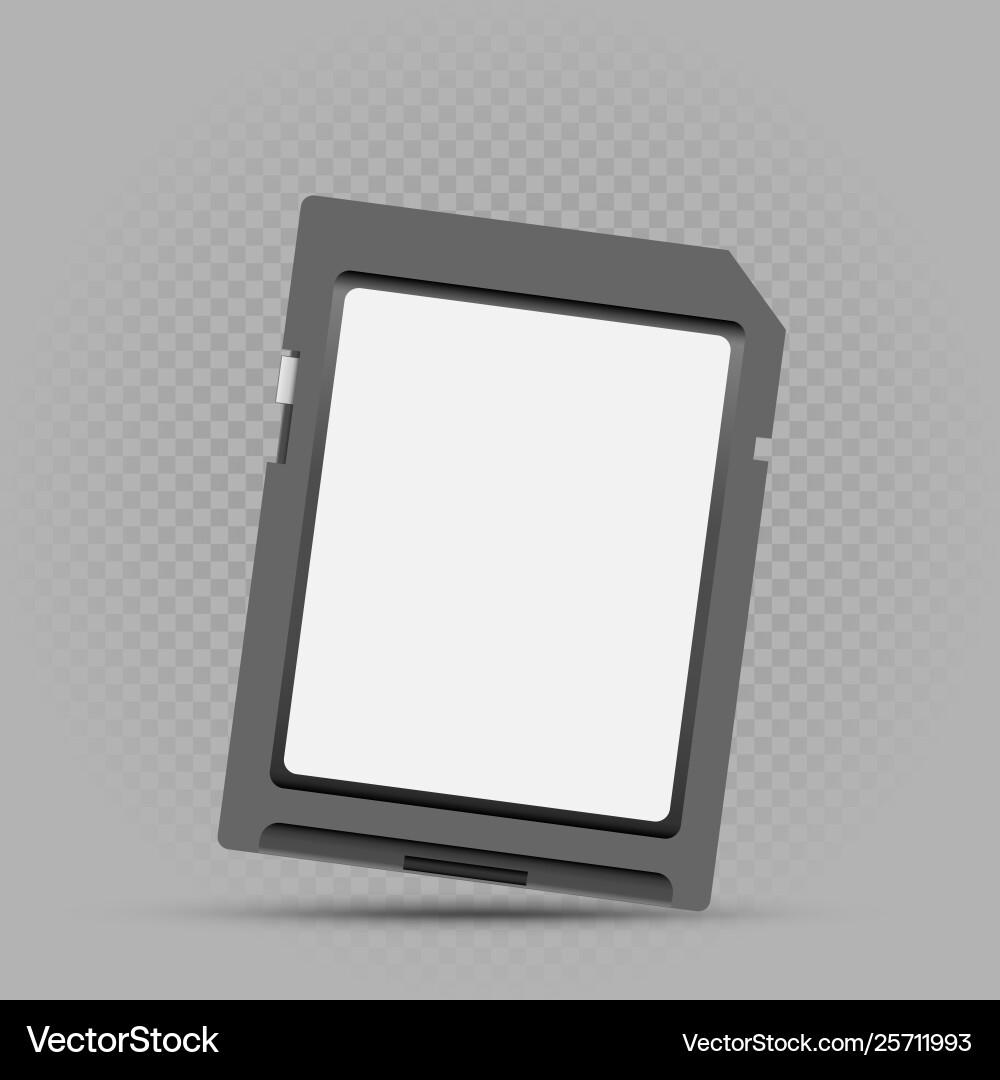 Black memory card on gray background Black memory card on gray background vector image