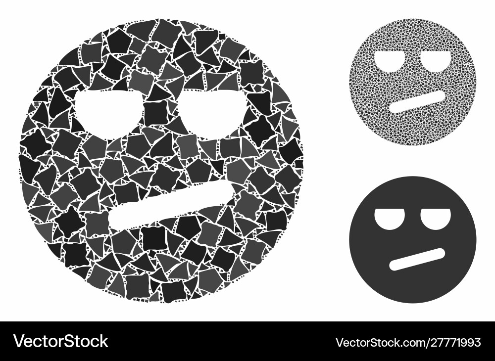 Bored smiley composition icon bumpy elements Bored smiley composition icon bumpy elements vector image