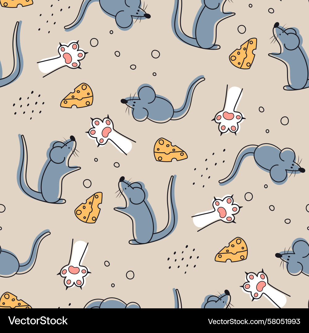 Charming Mouse Pattern Vector Image