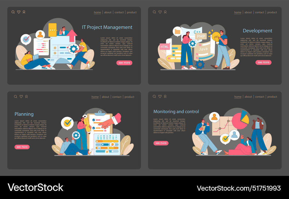 Comprehensive it project management set from Comprehensive it project management set from vector image