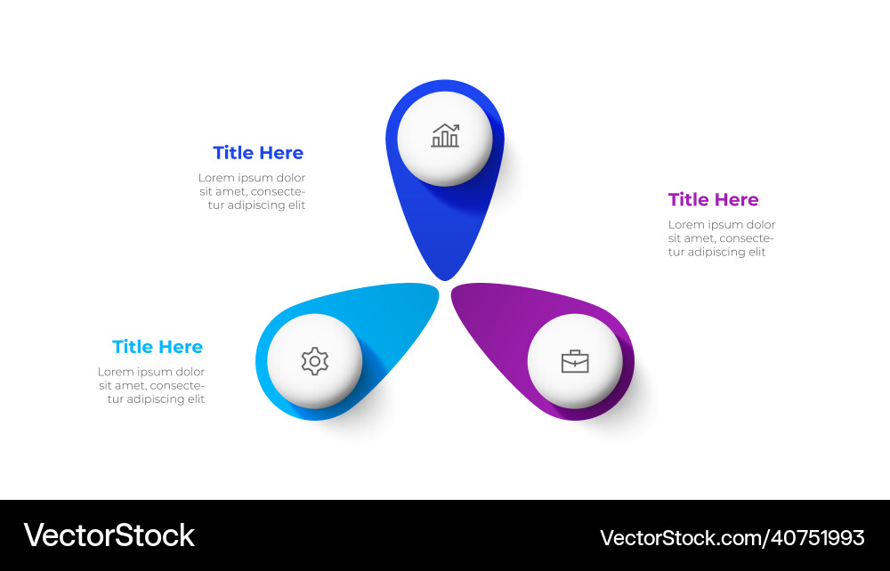 Cyclic diagram with 3 abstract elements concept Cyclic diagram with 3 abstract elements concept vector image