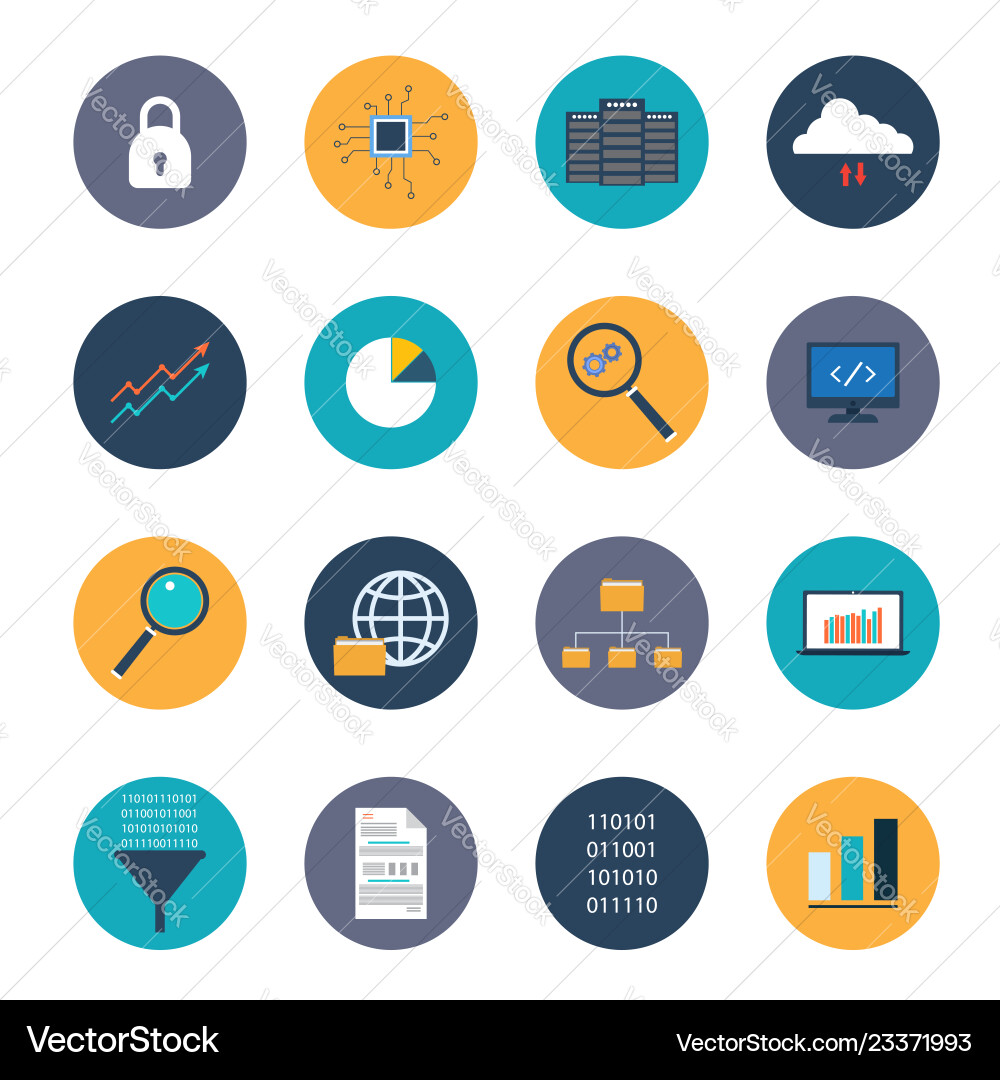 Data analysis icons set Data analysis icons set vector image