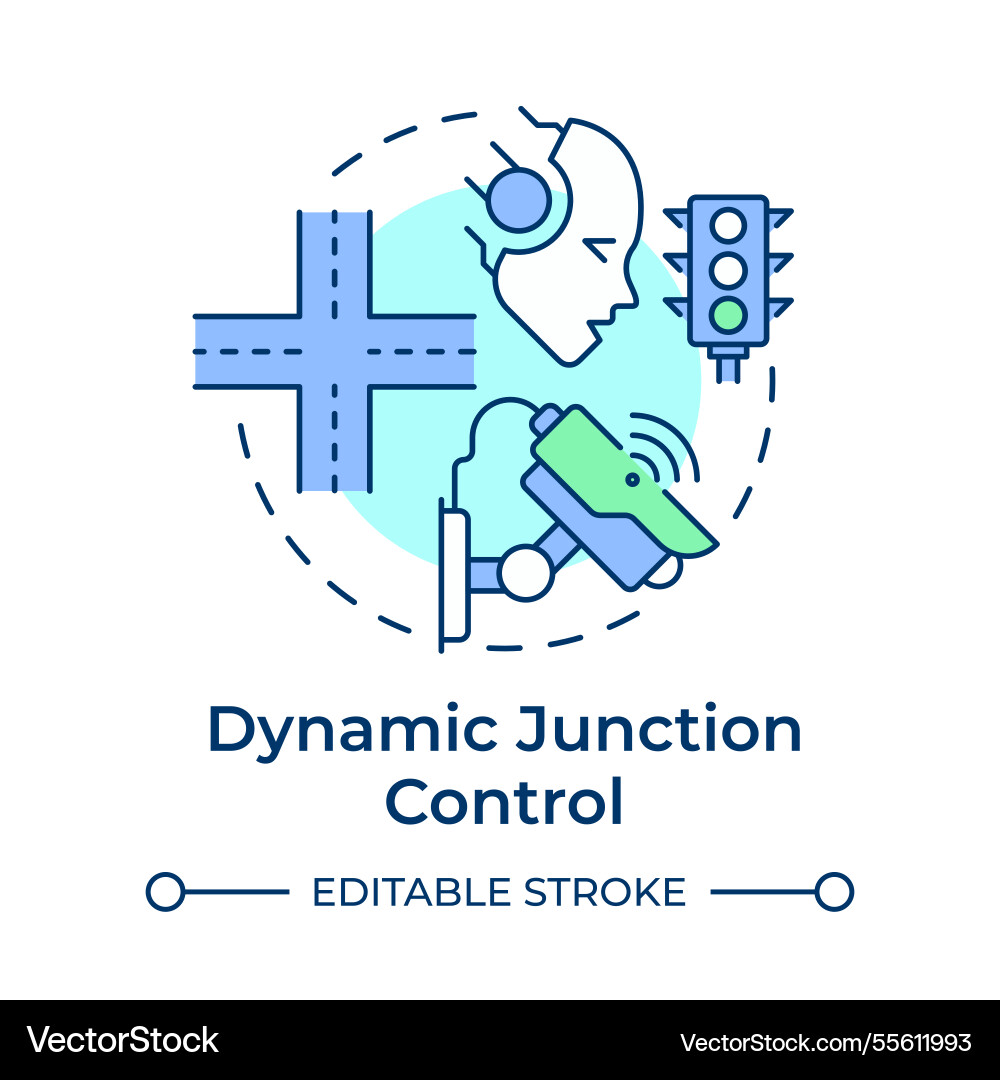Dynamic junction control multi color concept icon Dynamic junction control multi color concept icon vector image