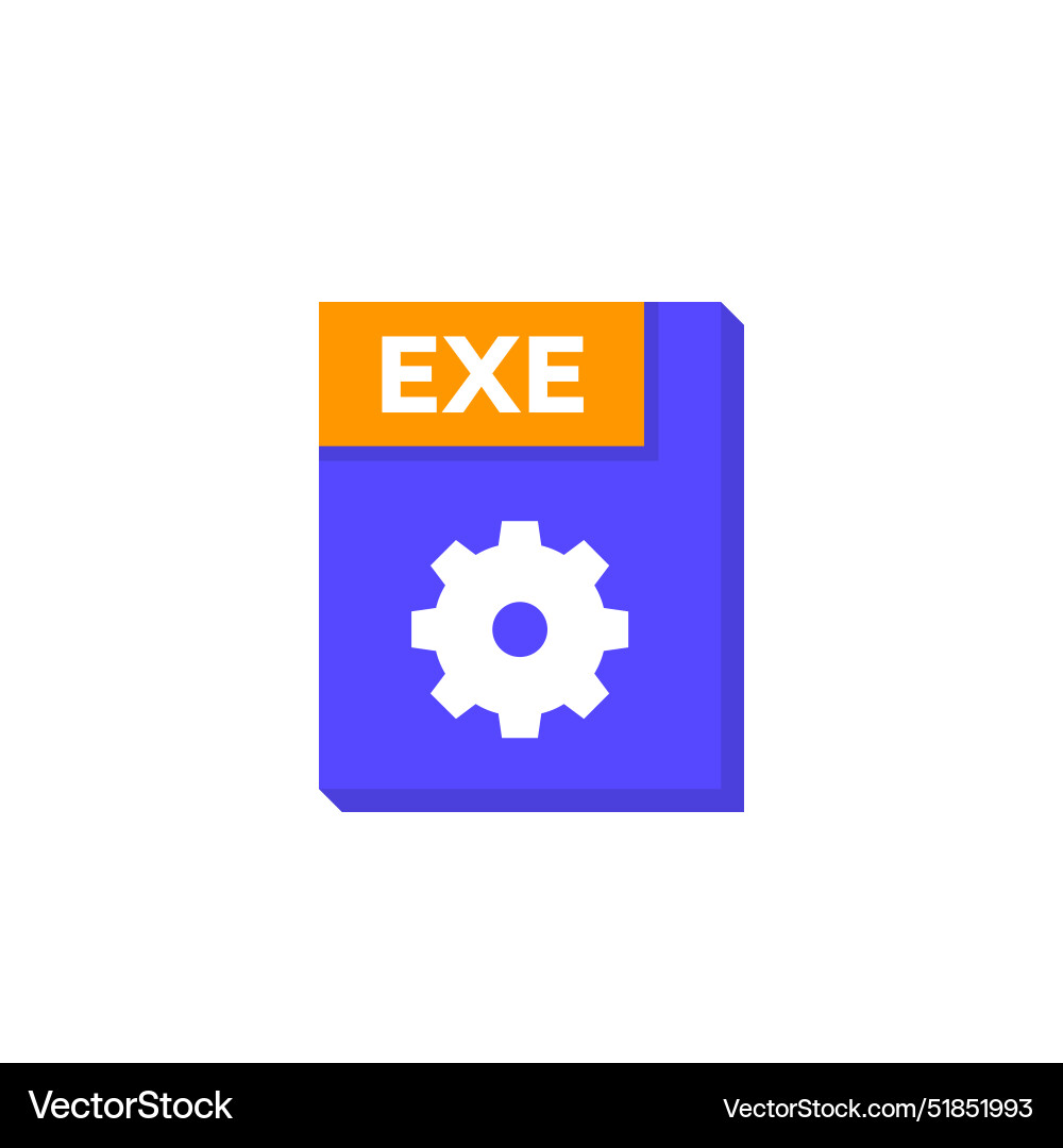 Exe icon executable file format vector image