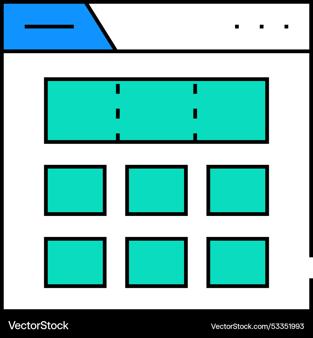 Grid system ux ui design icon color Grid system ux ui design icon color vector image