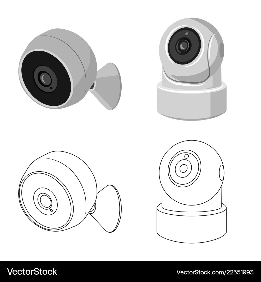 Isolated object of cctv and camera symbol vector image