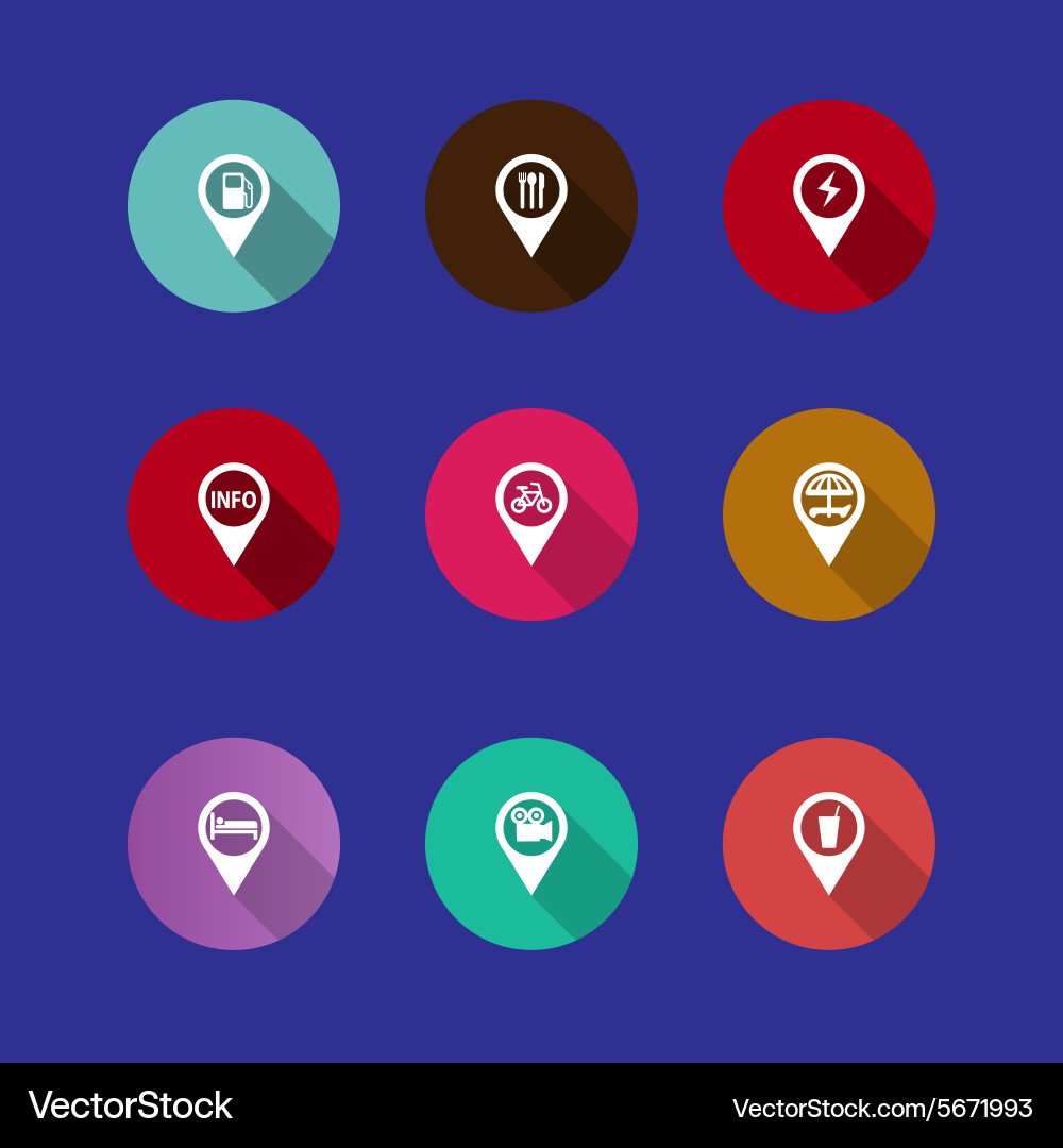 Map navigation icons vector image