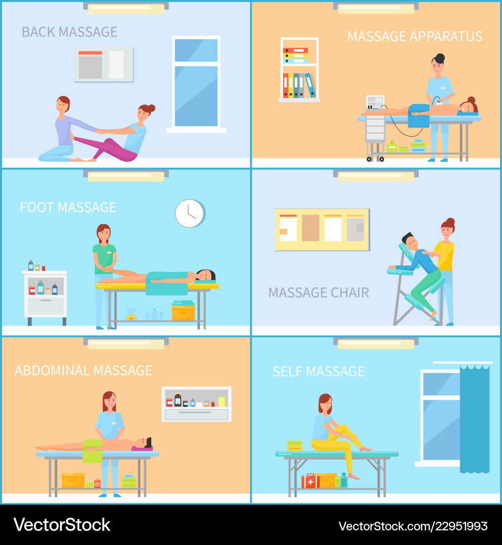 Massage cabinet while session of treatment cartoon Vector Image