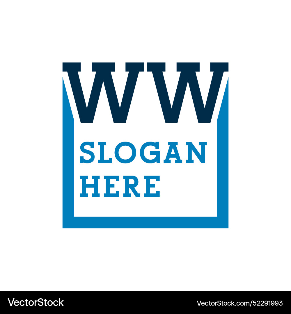 Minimal initials logo letters w and ww initial Vector Image