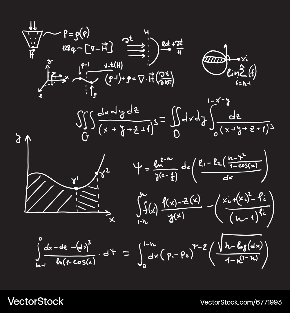 Pattern with mathematical formulas vector image
