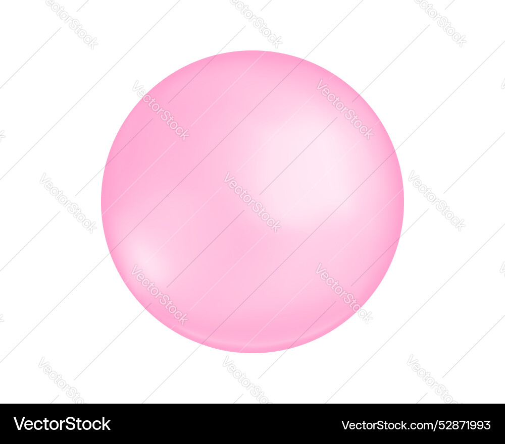 Pink bubble isolated on white transparent Vector Image