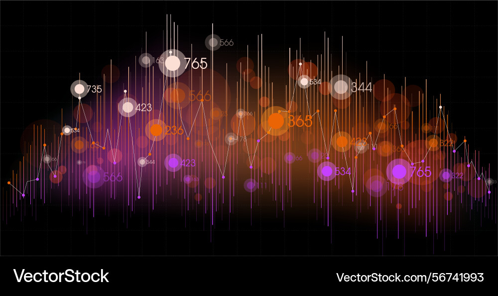 Realistic data network analytic infography vector image