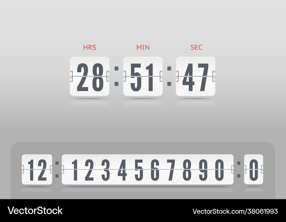 Retro Flip Countdown Timer Vector Image