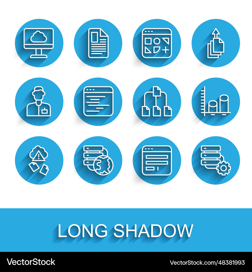 Set line cloud hacking network connection Set line cloud hacking network connection vector image