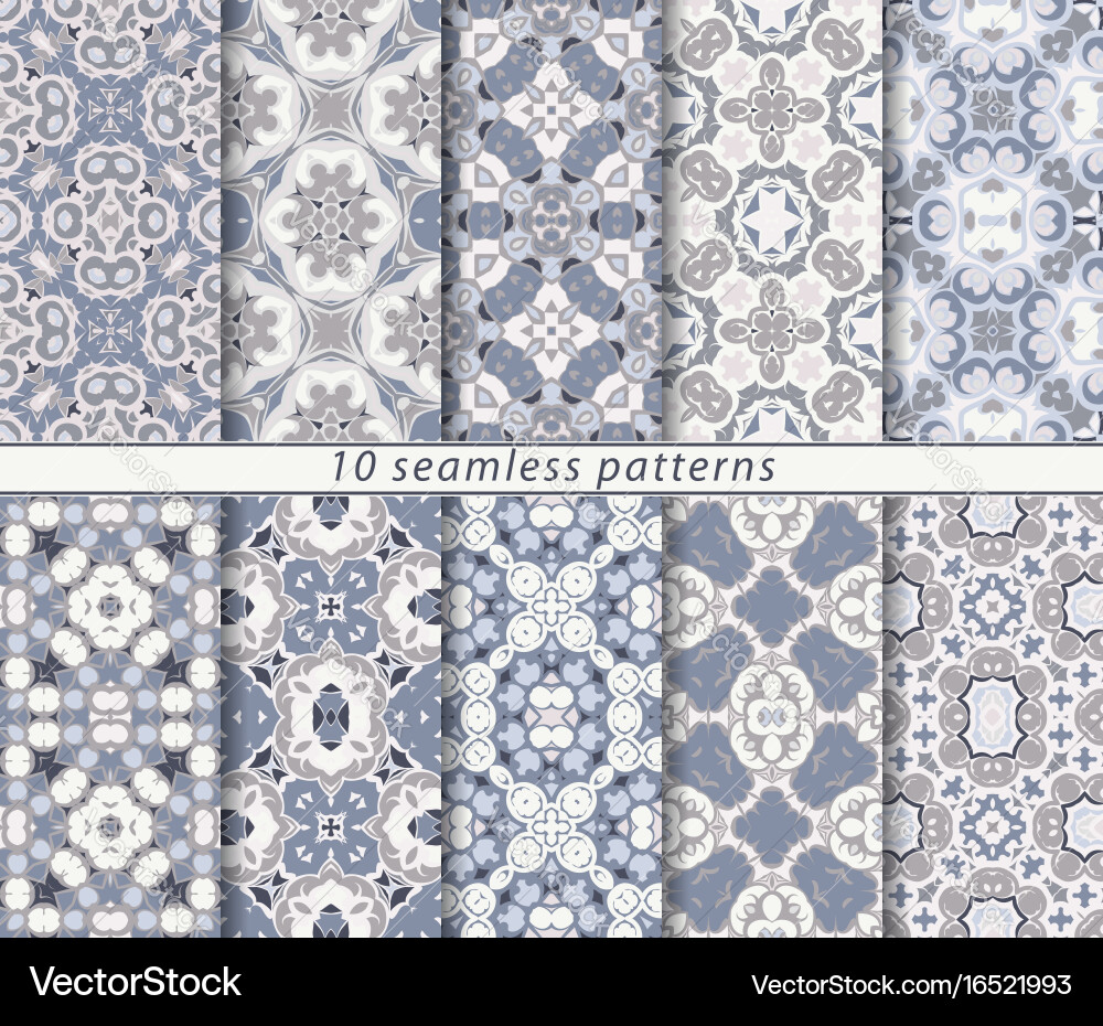 Set of seamless pattern vector image