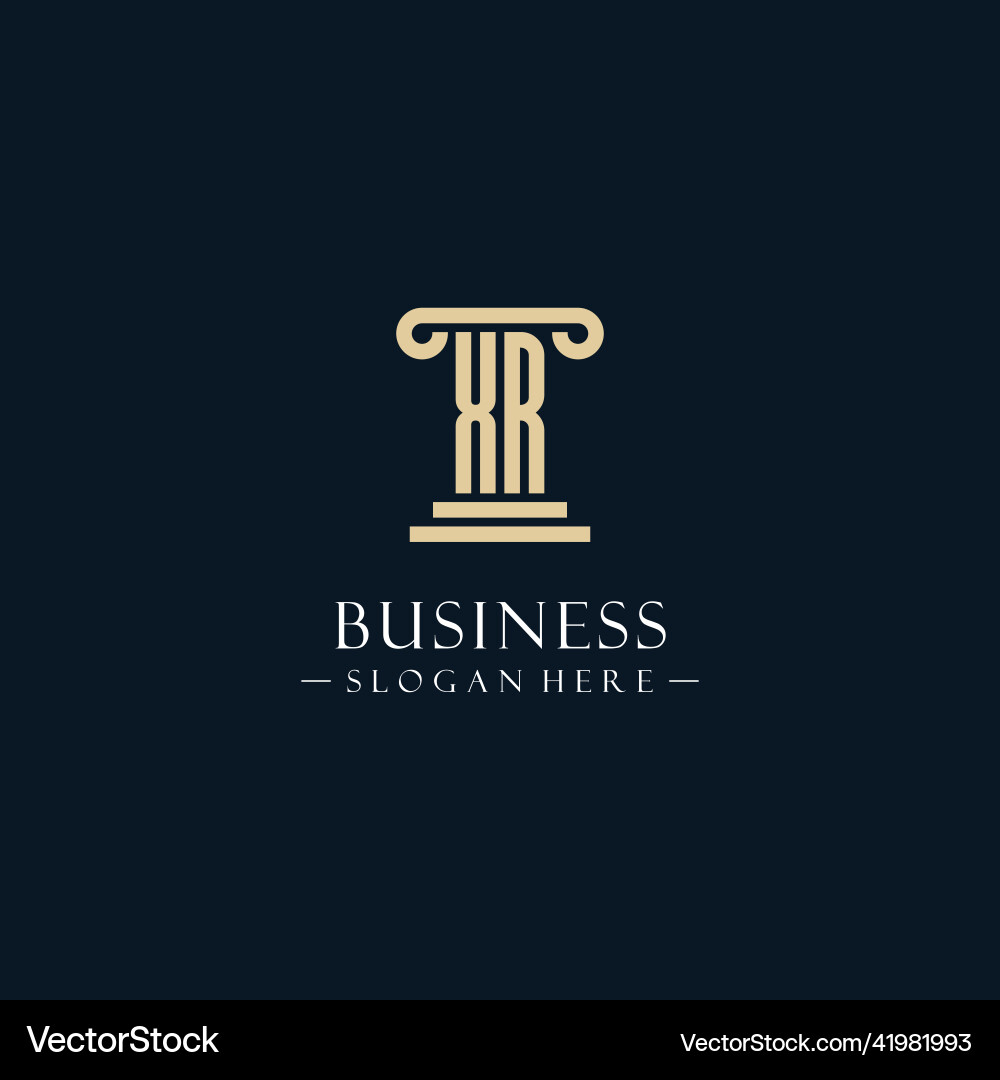 Xr initial monogram logos with pillar shapes style Vector Image