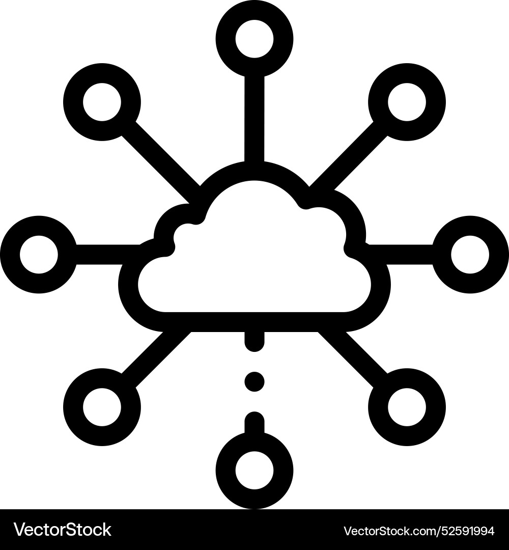 Cloud icon thin linear style design isolated Cloud icon thin linear style design isolated vector image