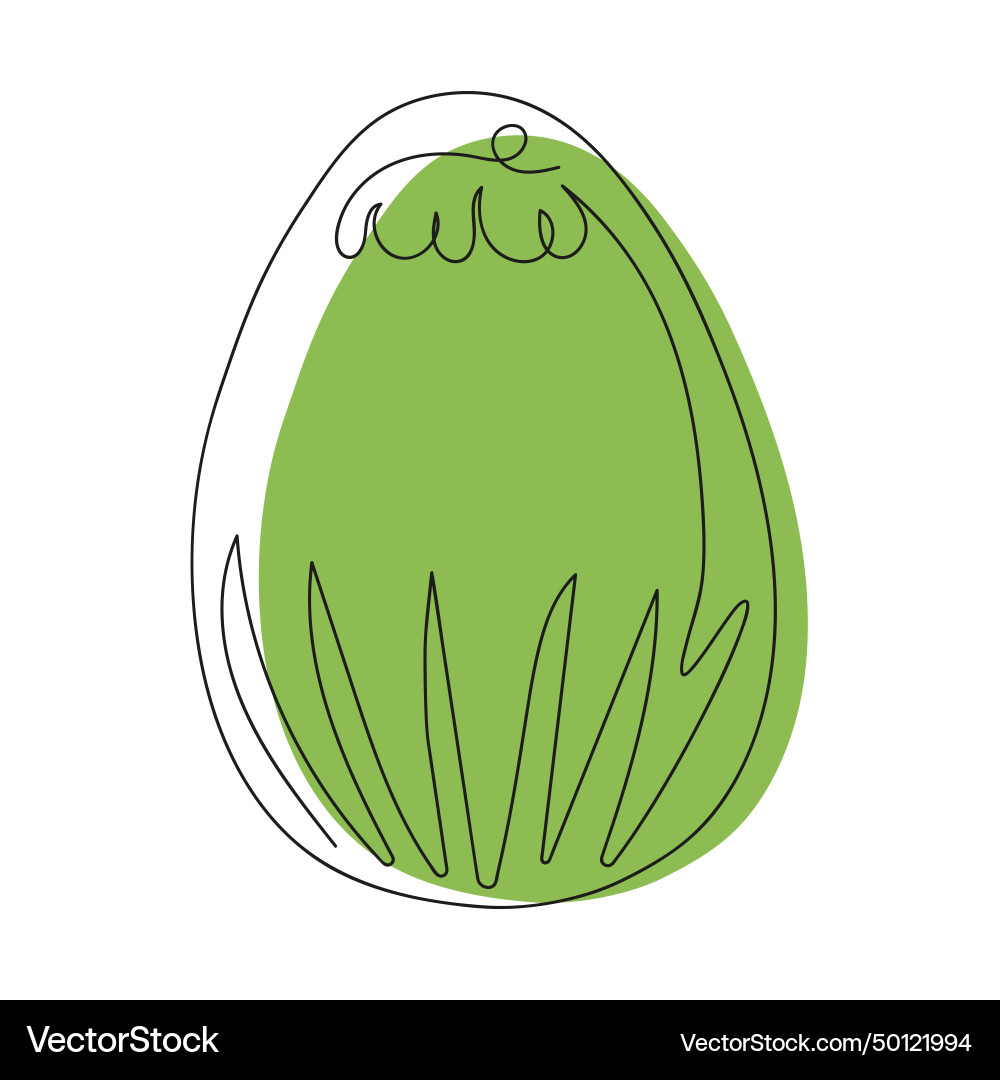 Colored easter egg with a pattern continuous one Colored easter egg with a pattern continuous one vector image