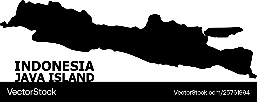 Flat map java island with caption vector image
