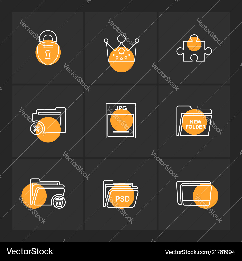 Folder files directory search code eps icons vector image