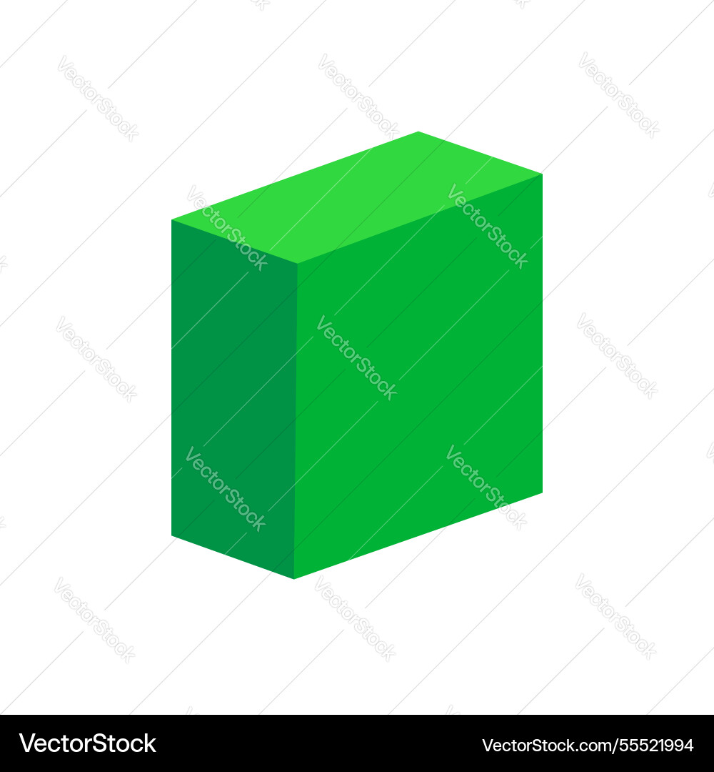 Green cuboid basic simple 3d shapes isolated Vector Image