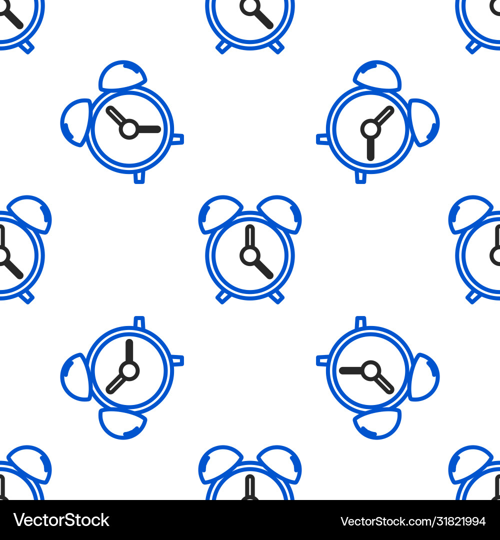 Line alarm clock icon isolated seamless pattern Line alarm clock icon isolated seamless pattern vector image