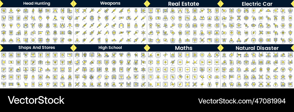 Linear style icons pack in this bundle include Linear style icons pack in this bundle include vector image