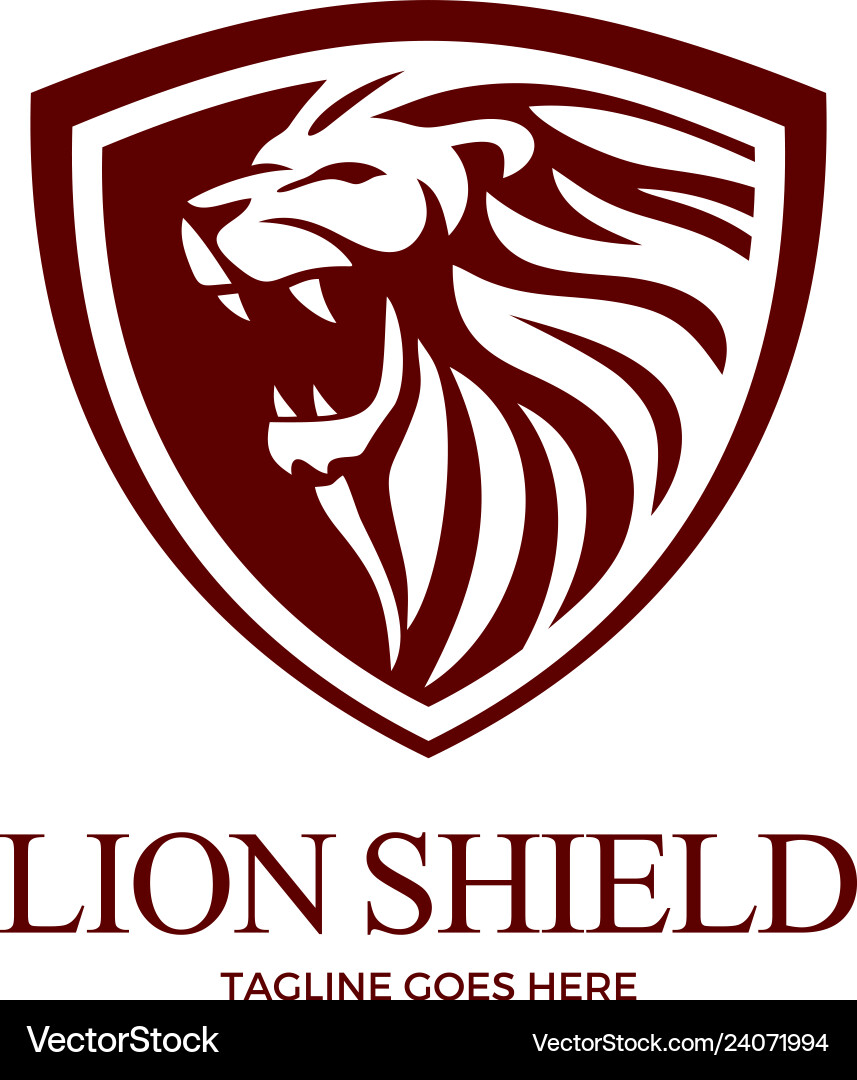 Lion Shield Logo - Royal Emblem Vector Image