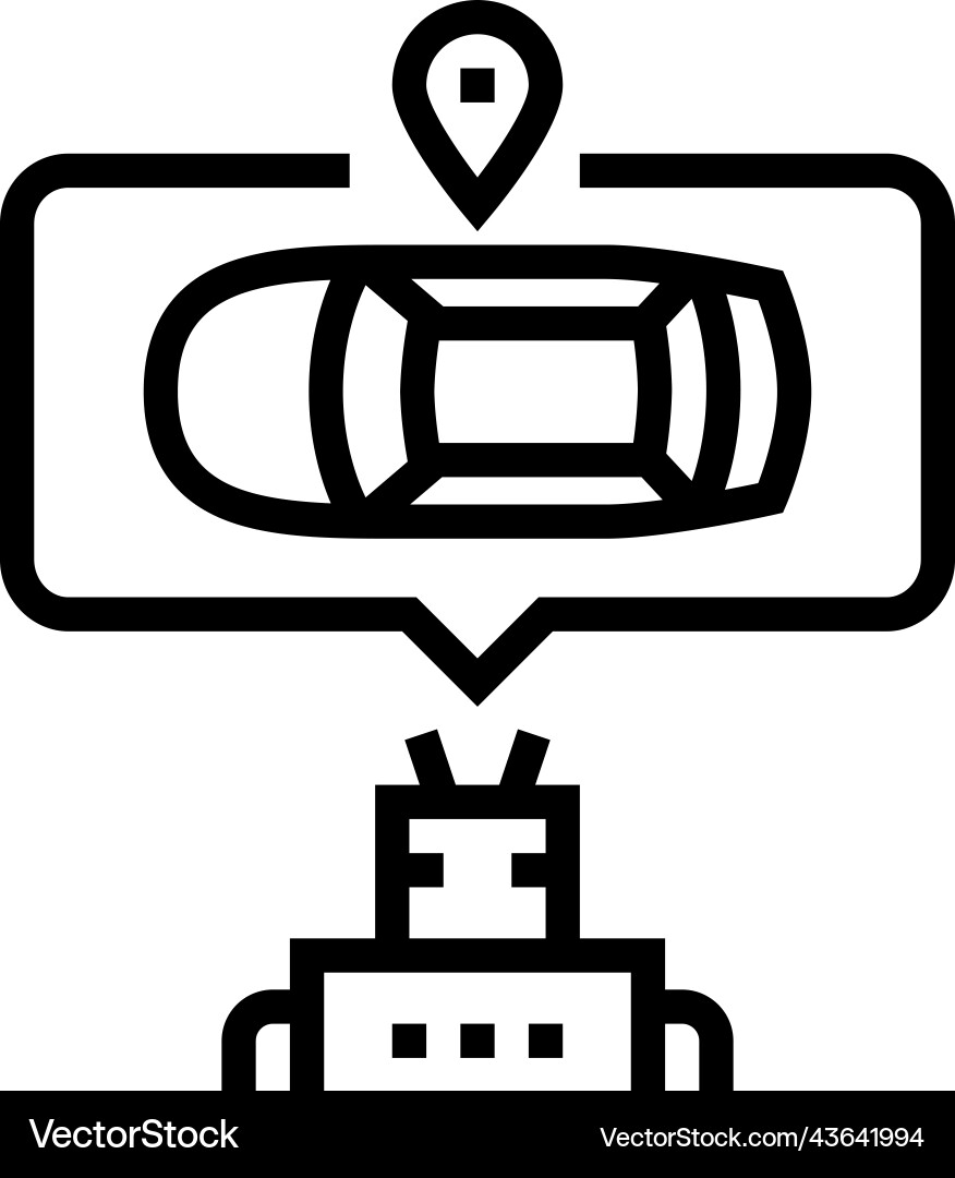 Robot navigation line icon Vector Image