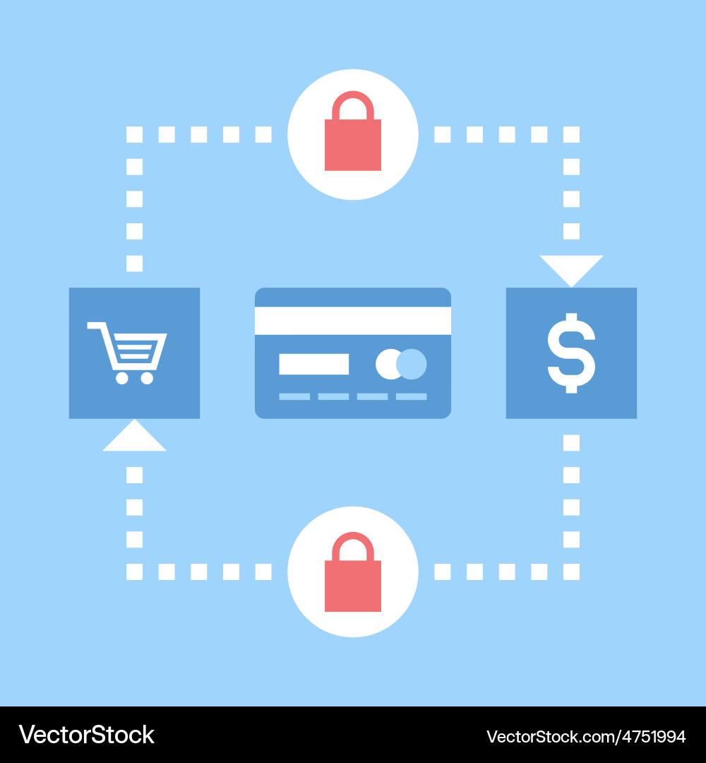 Secure transactions vector image