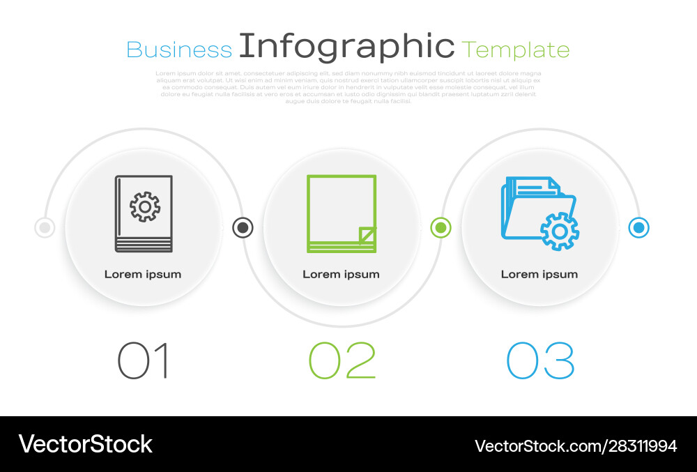 Set line user manual file document and folder Set line user manual file document and folder vector image