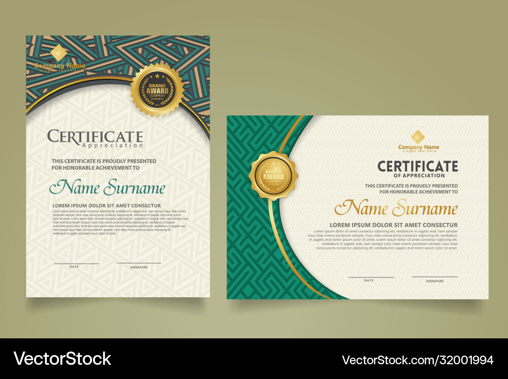 Set modern certificate template with dynamic Set modern certificate template with dynamic vector image