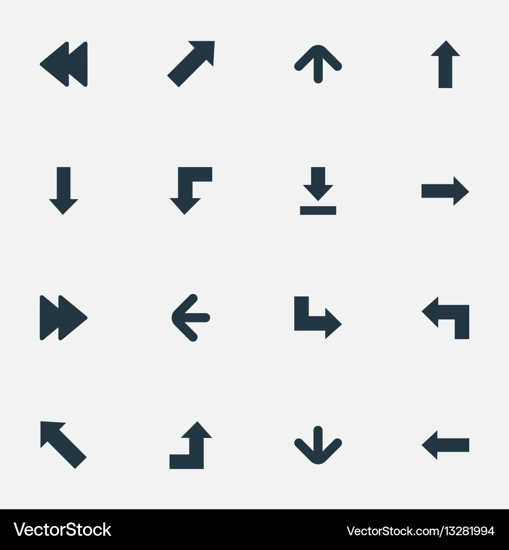 Set of 16 simple cursor icons can be found Vector Image
