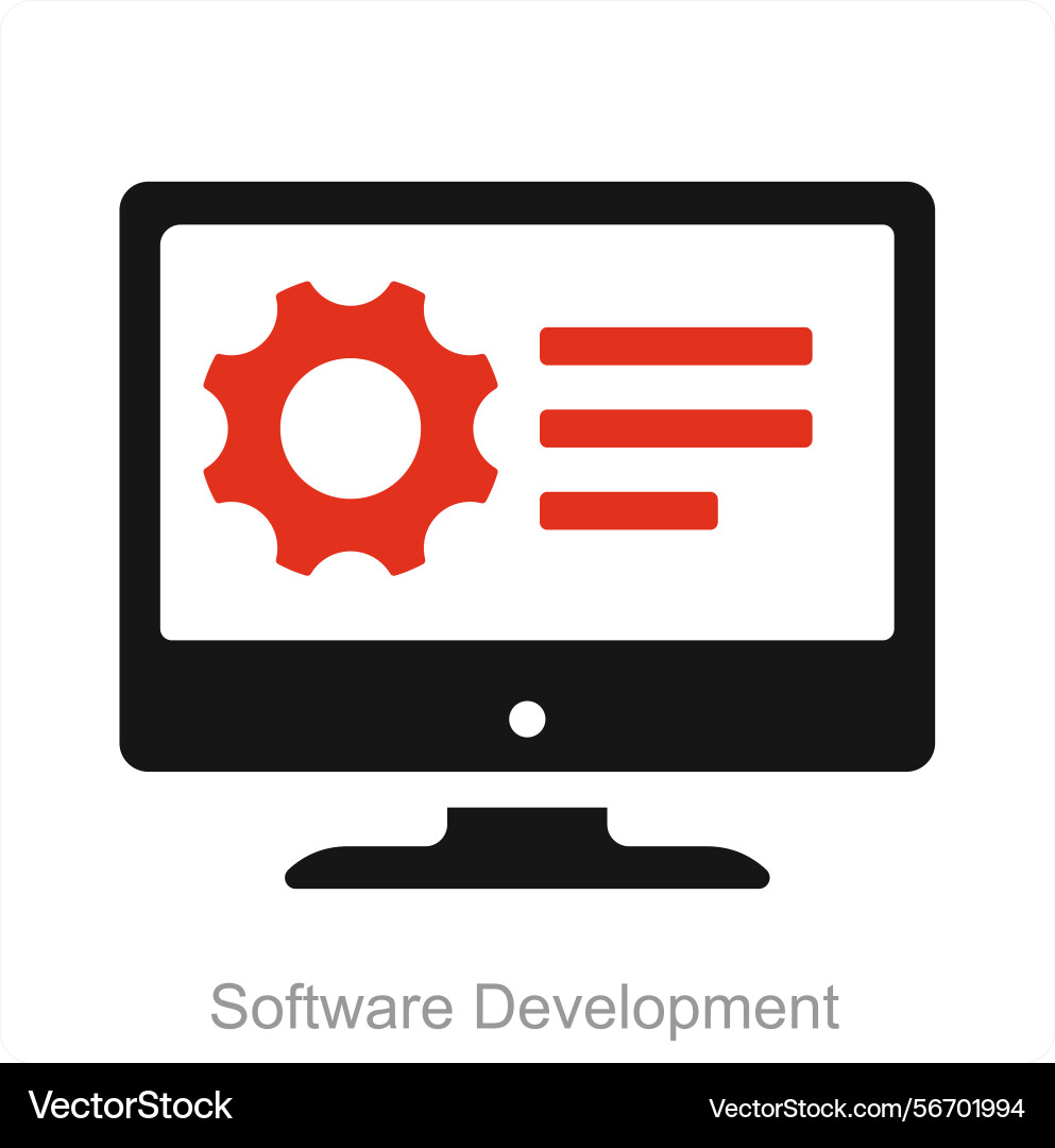 Software development and developer icon concept vector image