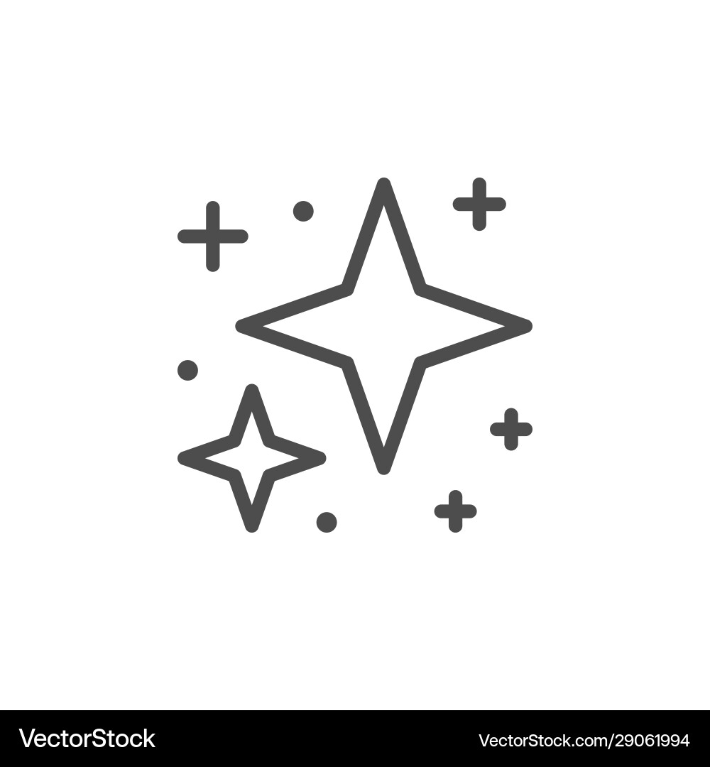Sparkling and twinkling line outline icon Vector Image