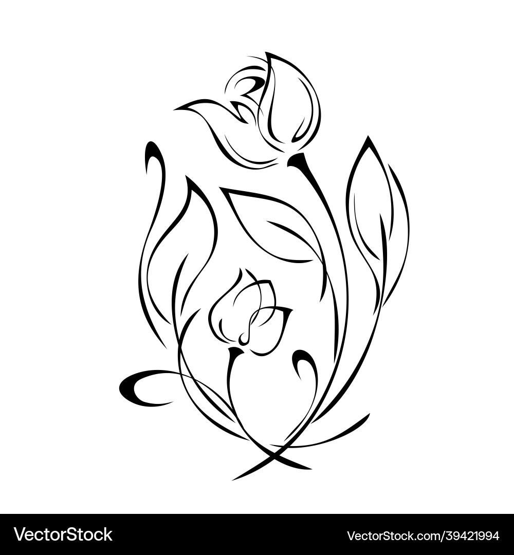 Stylized flowers on stems Stylized flowers on stems vector image