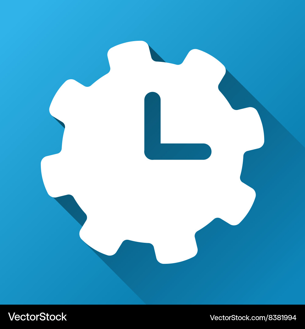 Time settings gradient square icon vector image