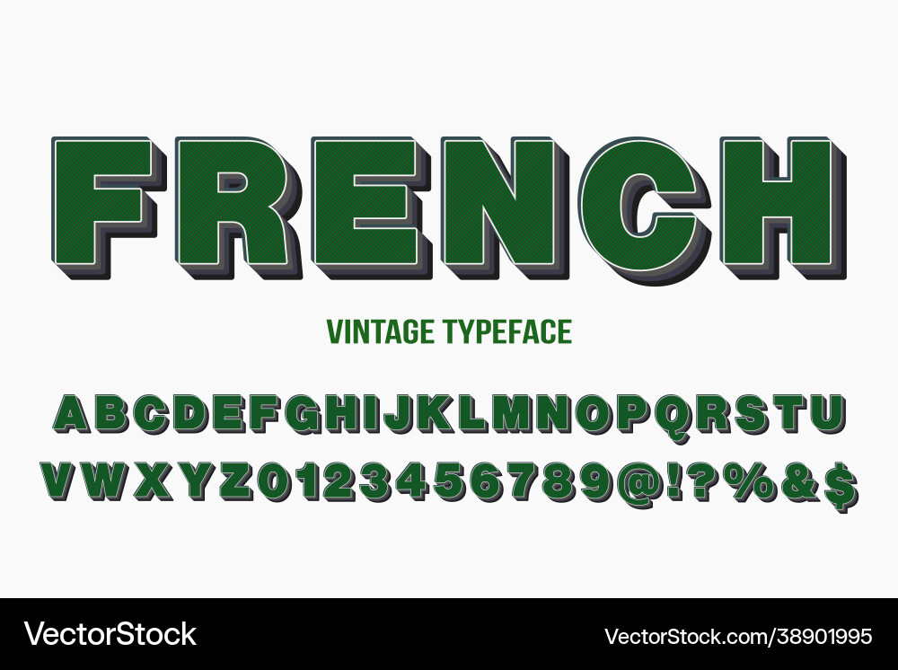 Alphabet font typeface white style background Vector Image