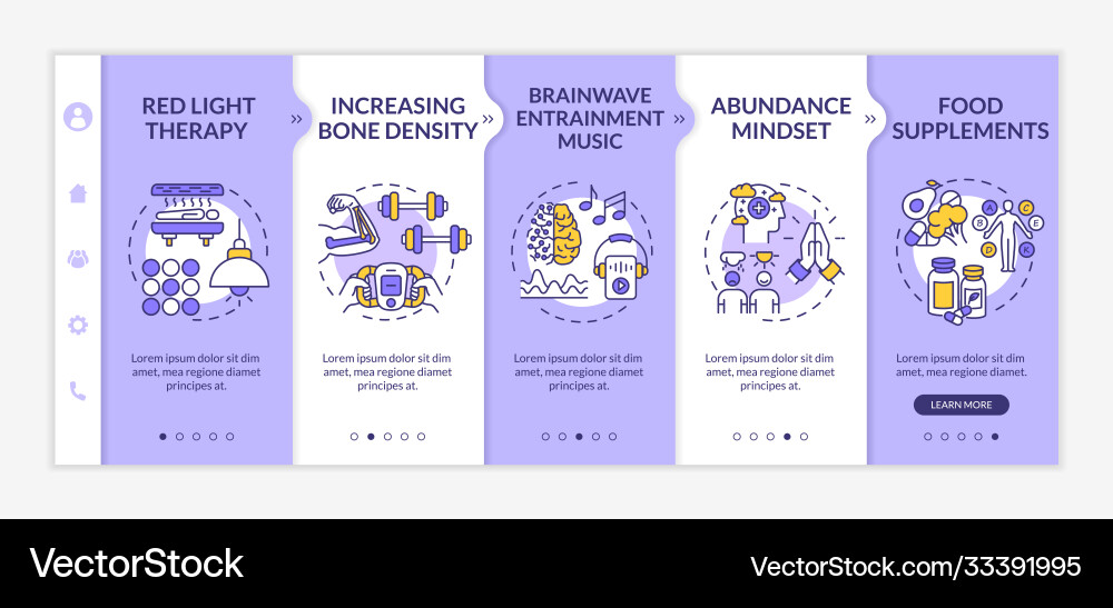 Biohacking tips onboarding template Vector Image