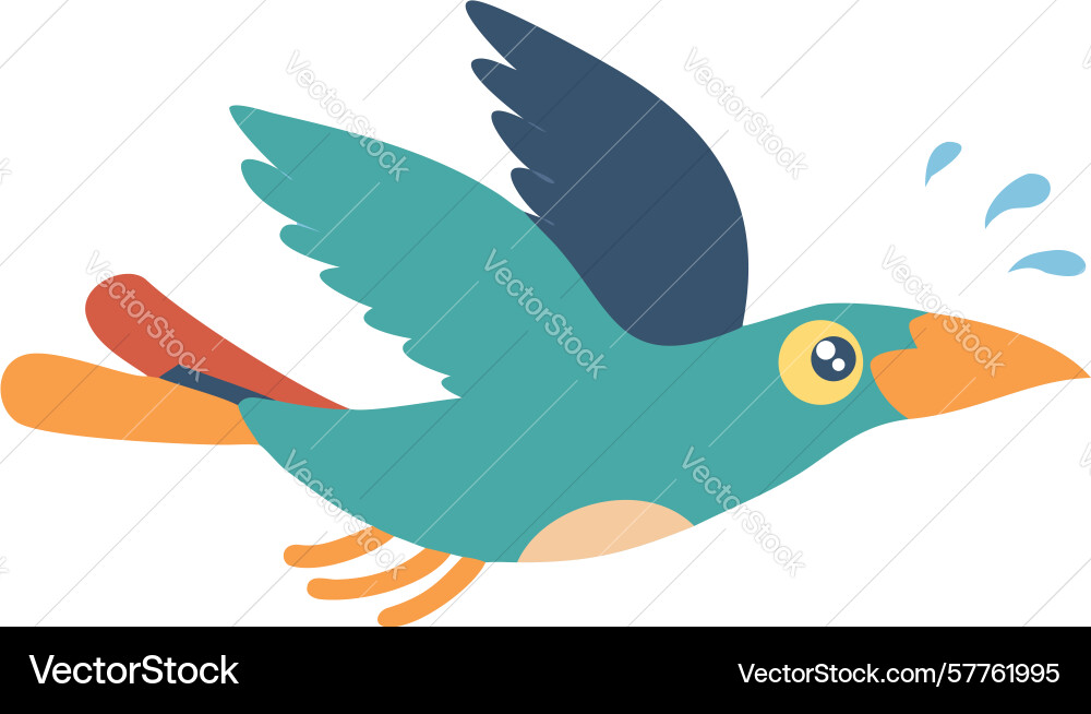 Blue bird flying dynamic design generative ai Vector Image
